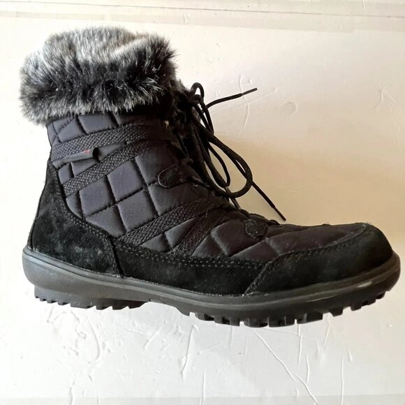 L.L. Bean Tek 2.5 Waterproof Fur Lined Suede Nylon Boots Size 6.5 - Picture 3 of 8
